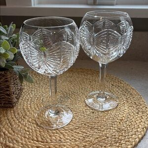 NWOT Waterford Crystal Millennium Series Happiness Toasting Balloon Wine Glasses